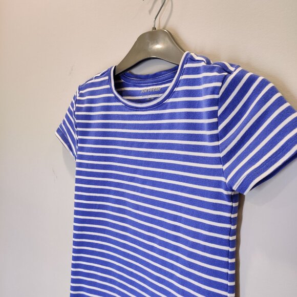 Joe Fresh Organic Cotton Blue Striped Short Sleeve Tee | XS - Picture 3 of 5